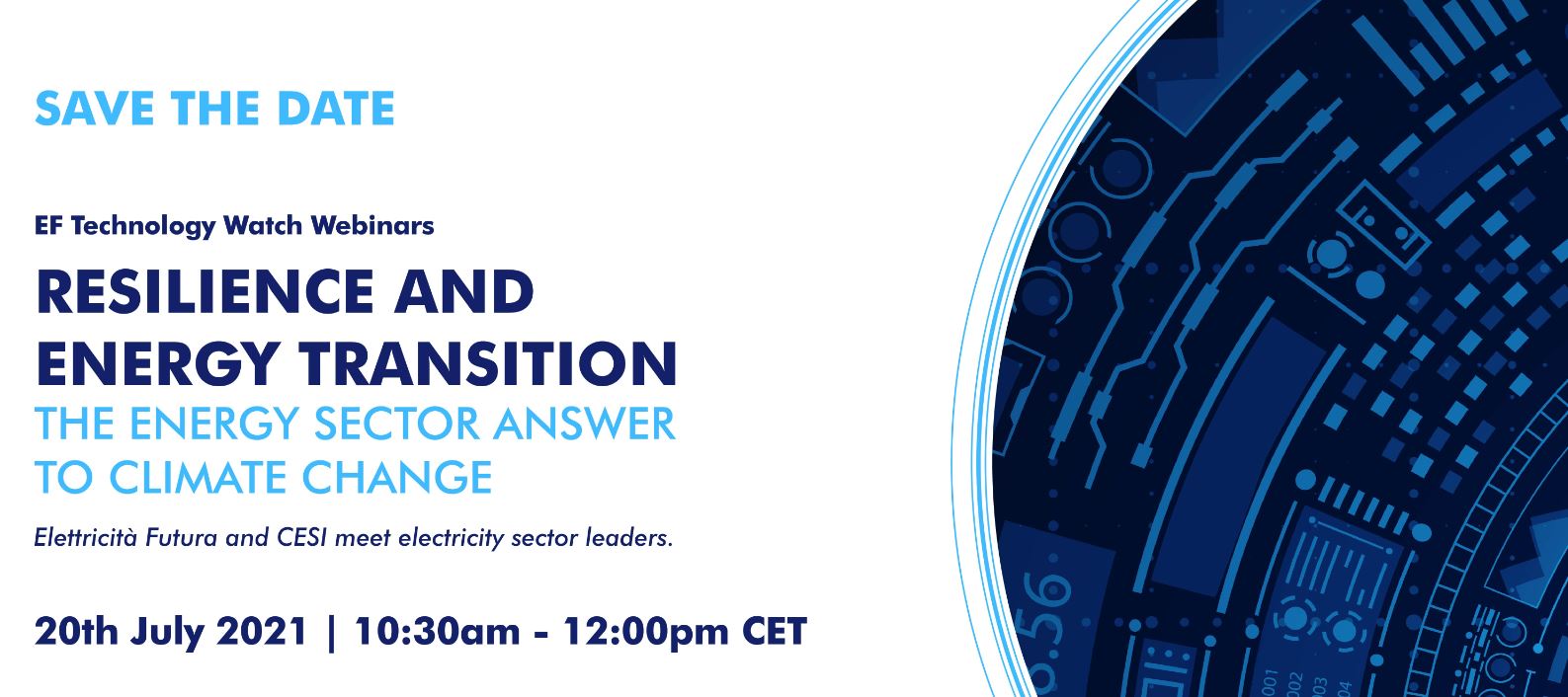 SAVE THE DATE: energy transition and grid resilience – a new webinar by CESI and Elettricità Futura
