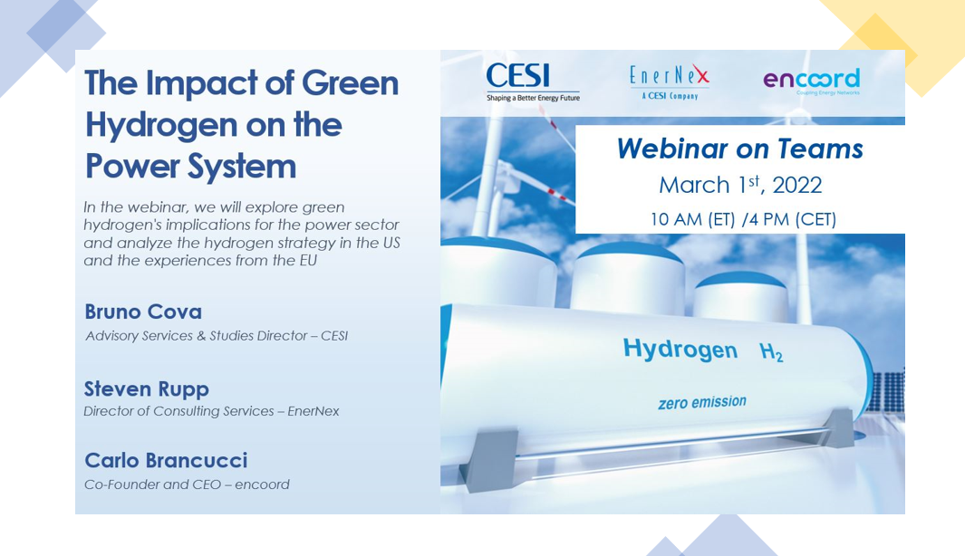 Join the CESI and EnerNex webinar on green hydrogen