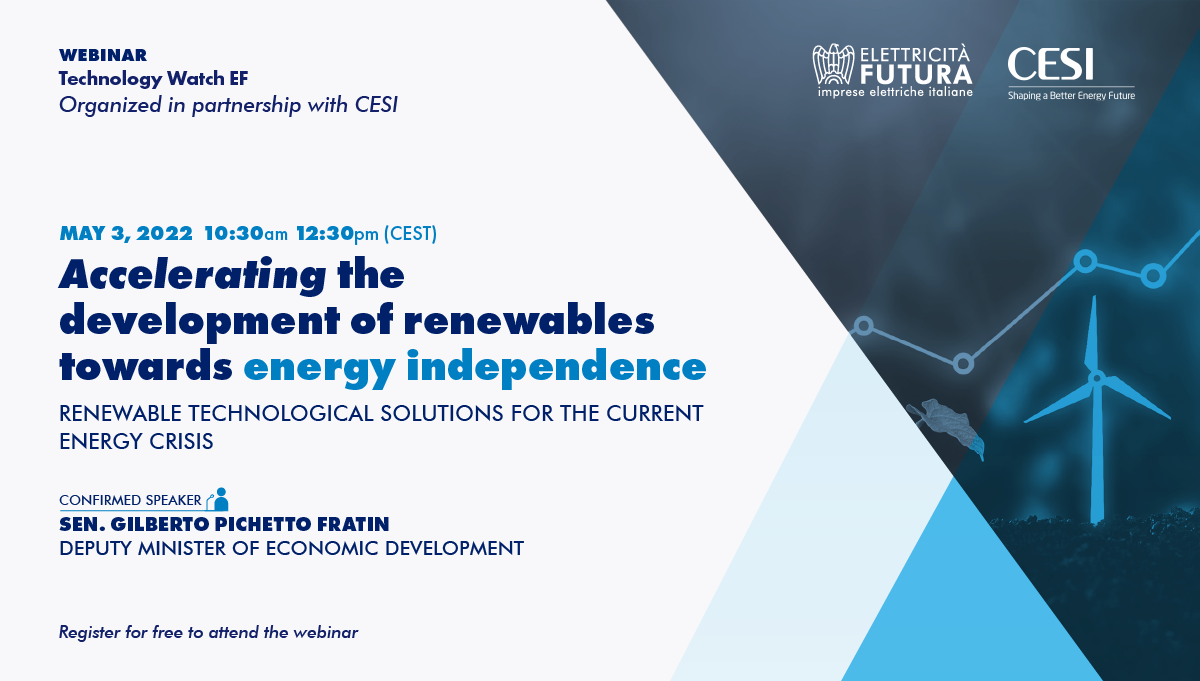 New CESI and Elettricità Futura webinar on strategies to achieve energy independence